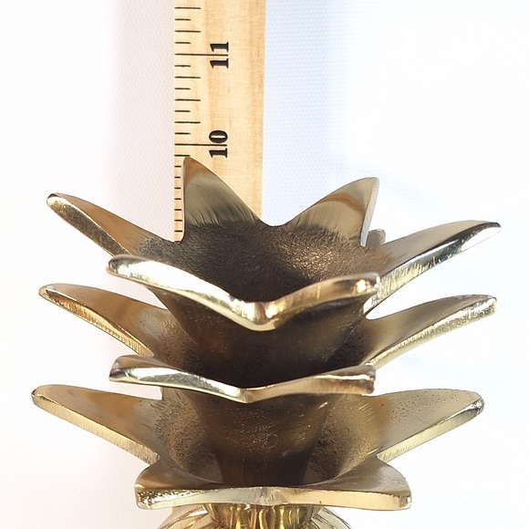 Vintage brass pineapple trinket or jewelry box candle holder lidded and footed p - Picture 7 of 8